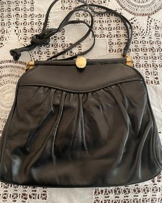 Borsa vintage Gavett anni 70 pelle nera Made Italy