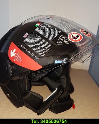 Nuovo casco jet colore nero opaco omologato