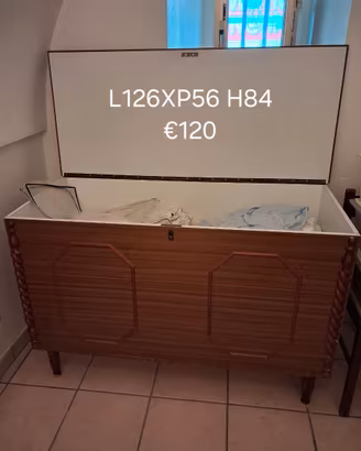 Panca contenitore in legno