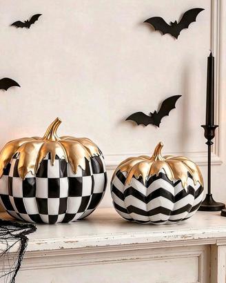 Zucca decorativa autunnale, 2 pezzi