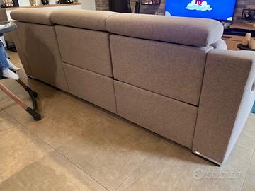 Divano chaise longue relax elettrico beige