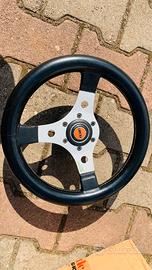 Volante Fiat epoca  500 sportivo pelle alluminio