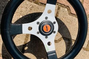 Volante Fiat epoca  500 sportivo pelle alluminio