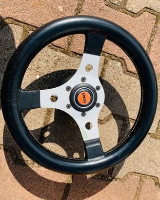 Volante Fiat epoca  500 sportivo pelle alluminio