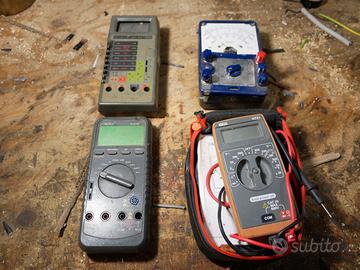 elettronica 4 multimetri tester rotti per ricambi