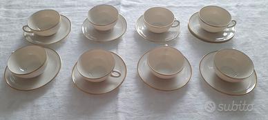 8 TAZZINE CAFFE' + PIATTINO IN PORCELLANA