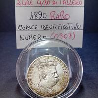 2 Lire Valore da 4/10 di TALLERO del 1890 RARA ( 