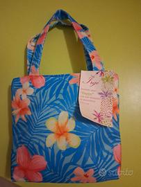 pochette mare con telo stampato in microfibra