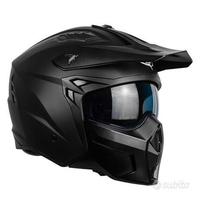 CASCO MOTO ENDURO CON MENTONIERA STACCABILE NERO