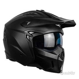 CASCO MOTO ENDURO CON MENTONIERA STACCABILE NERO