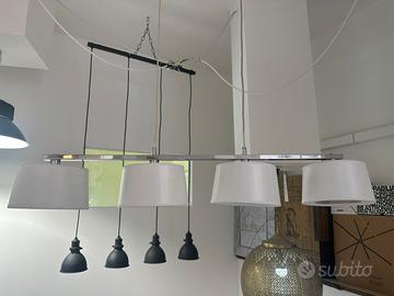 Lampadario per la camera da letto bianco e cromato