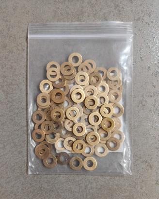50 pezzi Rondelle in metallo oro ottone, misura M6