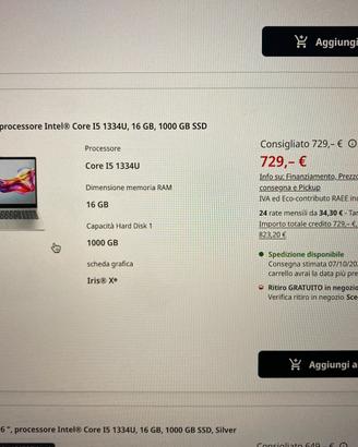 PORTATILE HP 15-fd0082nl NUOVO