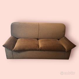 Divano letto  marrone 2 posti- simil velluto