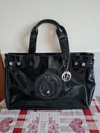 borsa armani nero lucido 