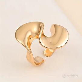 Anello lucido regolabile donna oro etnico 