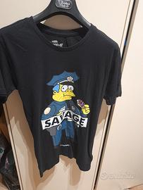 T-shirt di The Simpson nera raglia S