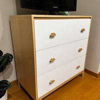 Cassettiera legno e bianco