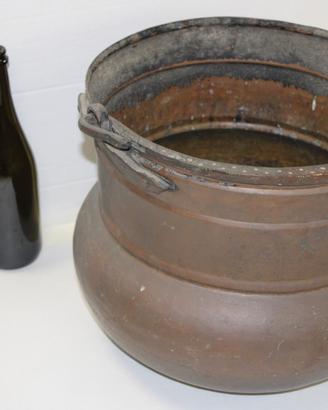 Grande paiolo in rame e bronzo