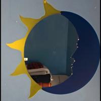 Specchio a parete blù e giallo cm.45 USATO