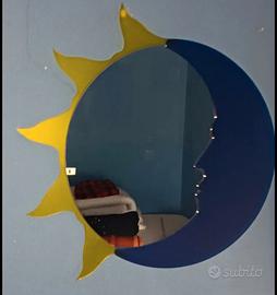 Specchio a parete blù e giallo cm.45 USATO