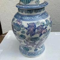 Vaso Porcellana Cinese Zenzero Pesci Rossi Anni 70