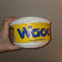 Fettuccia waoo cotone da 500 gr bianca 4 gomitoli 