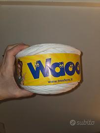 Fettuccia waoo cotone da 500 gr bianca 4 gomitoli 