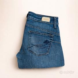 Jeans Liu Jo donna skinny blu W29 zip caviglia M L