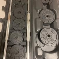 Set palestra casa 50kg + bilanciere + manubri