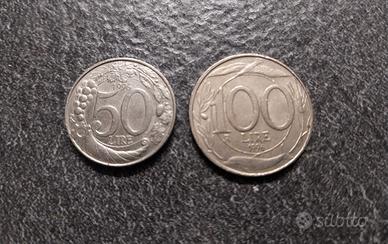50 Lire e 100 Lire Turrita 1996 Italia