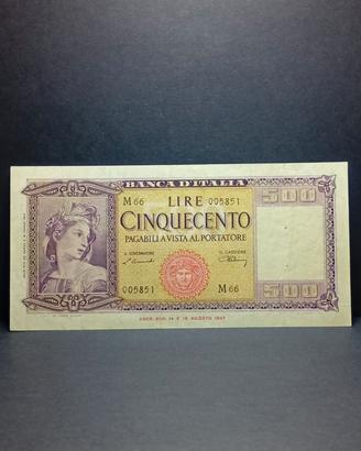 Magnifica 500 lire Italia del 1947 SPL Naturale 💯