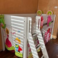 Letto bambini FLEXA semi-elevato 90x200 con scala