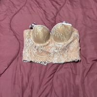 Corpetto donna beige e bianco