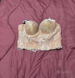 Corpetto donna beige e bianco