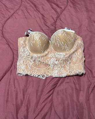 Corpetto donna beige e bianco