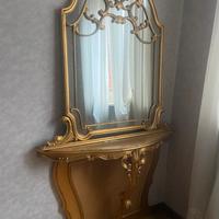 specchio e console vintage