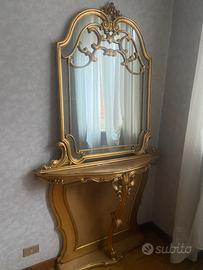 specchio e console vintage
