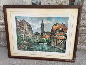 Stampa Strasburgo Petite France Cattedrale