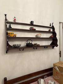 Credenza a muro di legno massello e Ghisa