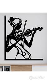 La violinista quadro in metallo 