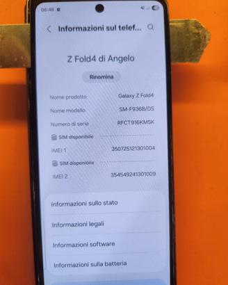 Samsung Z fold 4 512 gb lcd interno rotto 