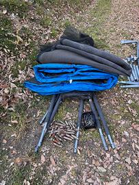 Trampolino elastico 300 con rete di protezione