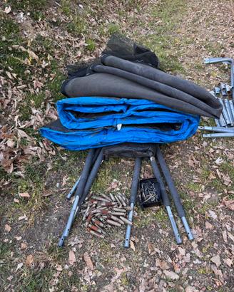 Trampolino elastico 300 con rete di protezione