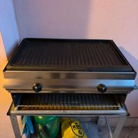 Barbecue a gas in ghisa + carrello in acciaio inox