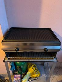 Barbecue a gas in ghisa + carrello in acciaio inox