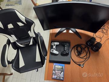 Monitor MSI 32"Curvo + PS4 1tb slim + sedia gaming