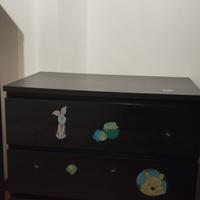 Cassettiera nera 3 scomparti