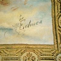 Arazzo Fine 800 Antico Dipinto Su Tessuto Pregiato