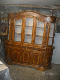 CREDENZA VETRINA A 2 CORPI RIVESTITA